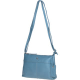 Elegant Leather Shoulder Bag Avio Blue: Dublin