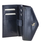 Small Vegetable Tanned Cash And 12 Card Envelope Purse Navy: V-62