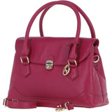 Premium Leather Shoulder Bag with Detachable Crossbody Strap Raspberry: Y-56
