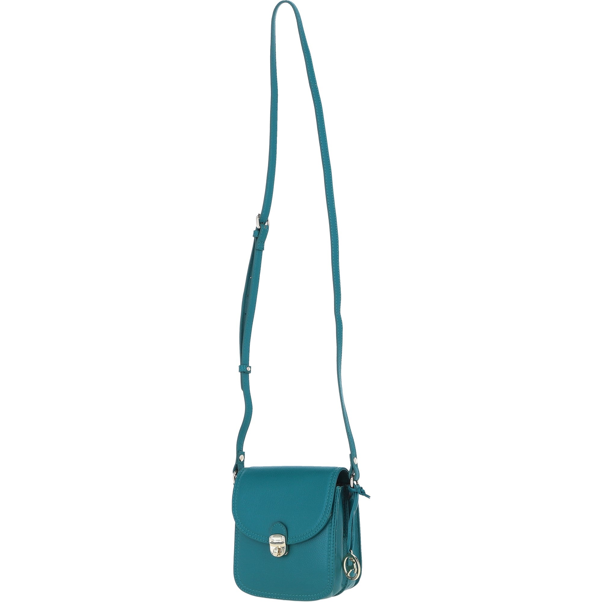 Ashwood Elegant Leather Crossbody Bag with Twist Lock Green: Y-52