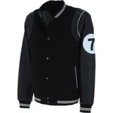 Ashwood Leather Men’s Wool and Leather Bomber Jacket with Striped Collar in Black: AWM-7