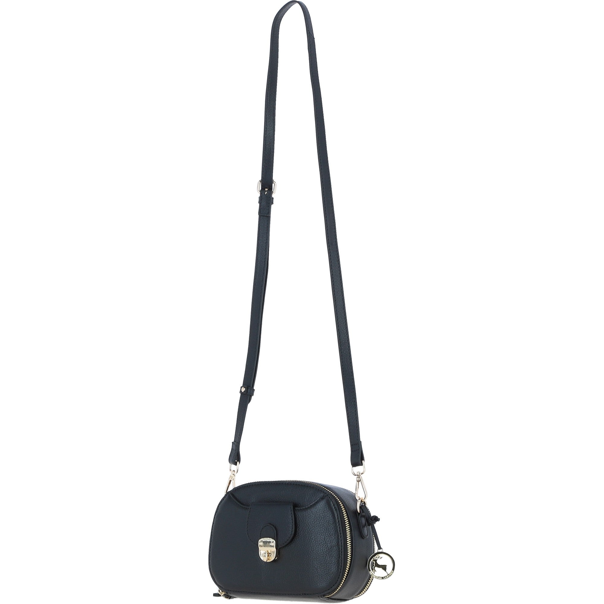 Ashwood Leather Compact Crossbody Bag with Adjustable Strap Black: Y-53
