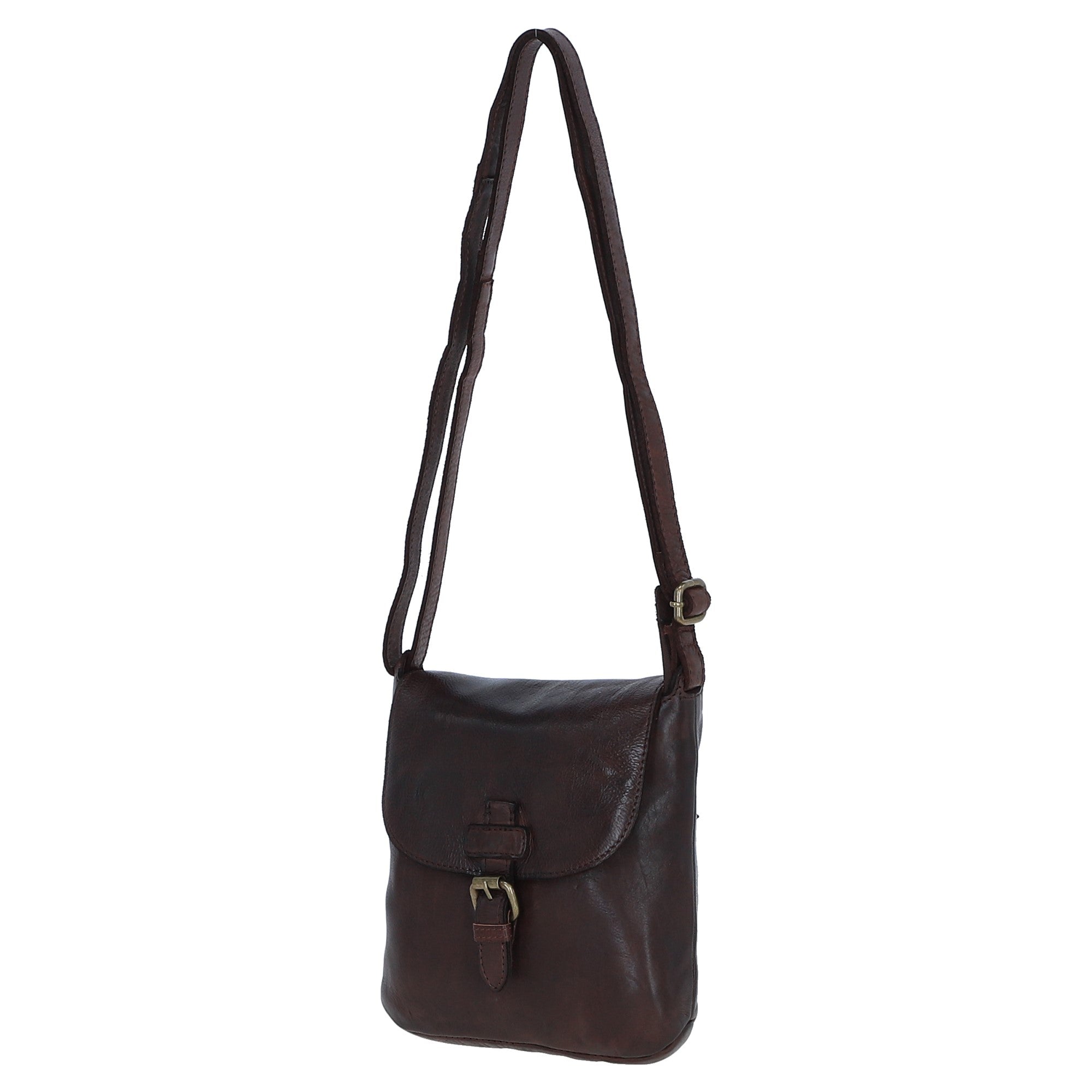 Luxury Small Leather Flight Bag Brandy: D-90