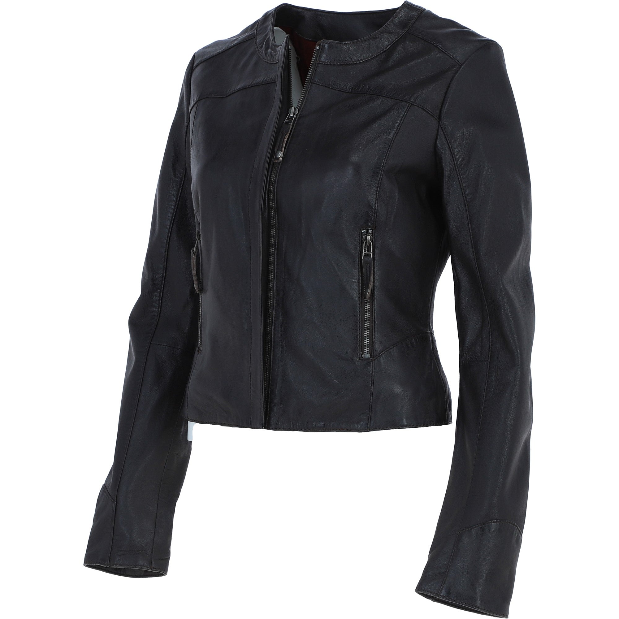 Womens Leather Jacket Brown: STYLE E
