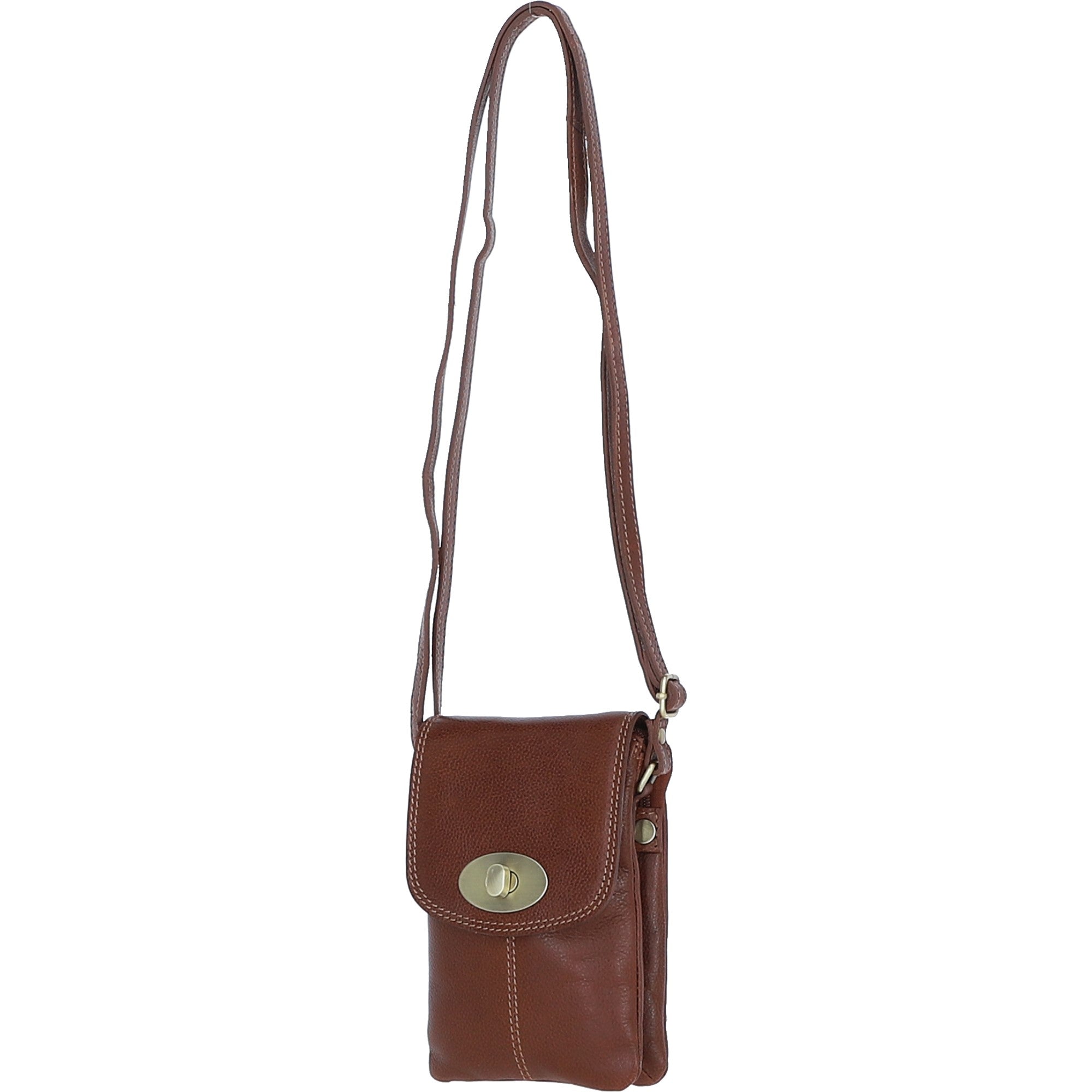 Ashwood Leather Crossbody Smart Phone Bag Tan: M-80