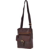 Leather Vintage Medium Flight Shoulder Bag Brandy : G-33