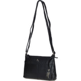 Elegant Leather Crossbody Bag Black: Delilah