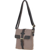 Fenland Canvas & Leather Crossbody Bag Mud/grey: FEN-753