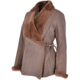 Women's Shearling Sheepskin Jacket Brown: KB-10275