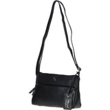 Elegant Leather Crossbody Bag with Adjustable Strap Black: Rose