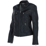Leather Biker Jacket Black: G 2131