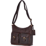 Vintage Two Pocket Leather Shoulder Bag Brandy – G21