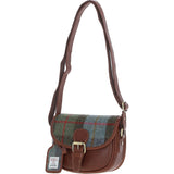 Ashwood Leather & Harris Tweed® Cloth Saddle Bag Tan/Mcload: TW-26-02-TM