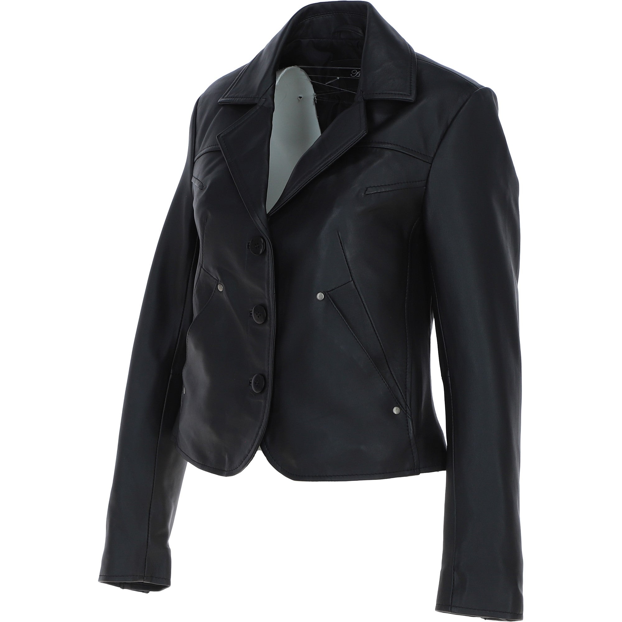 Ashwood Leather Short Blazer Jacket Black : Awl 1676