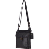 Vintage Small Leather Travel Shoulder Bag Black – G24