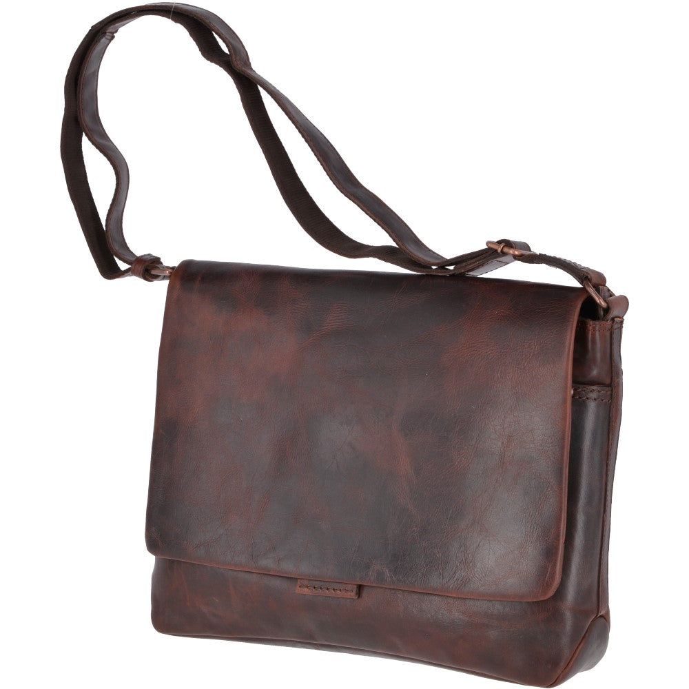 Large Leather Vintage Messenger Bag Tan : Robin