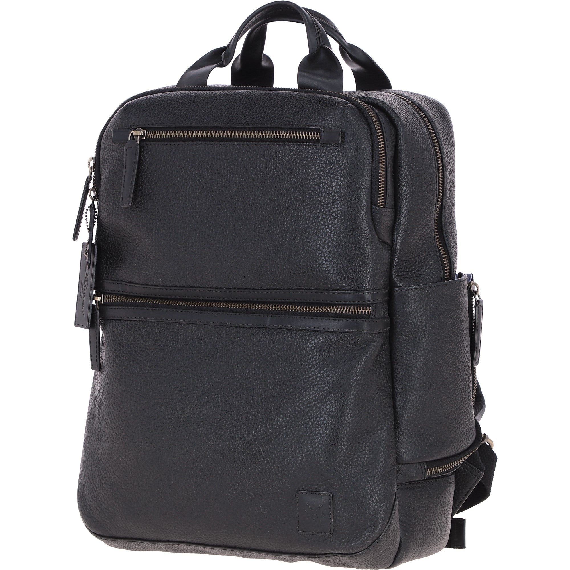 Mens Leather Backpack Black: Jordan