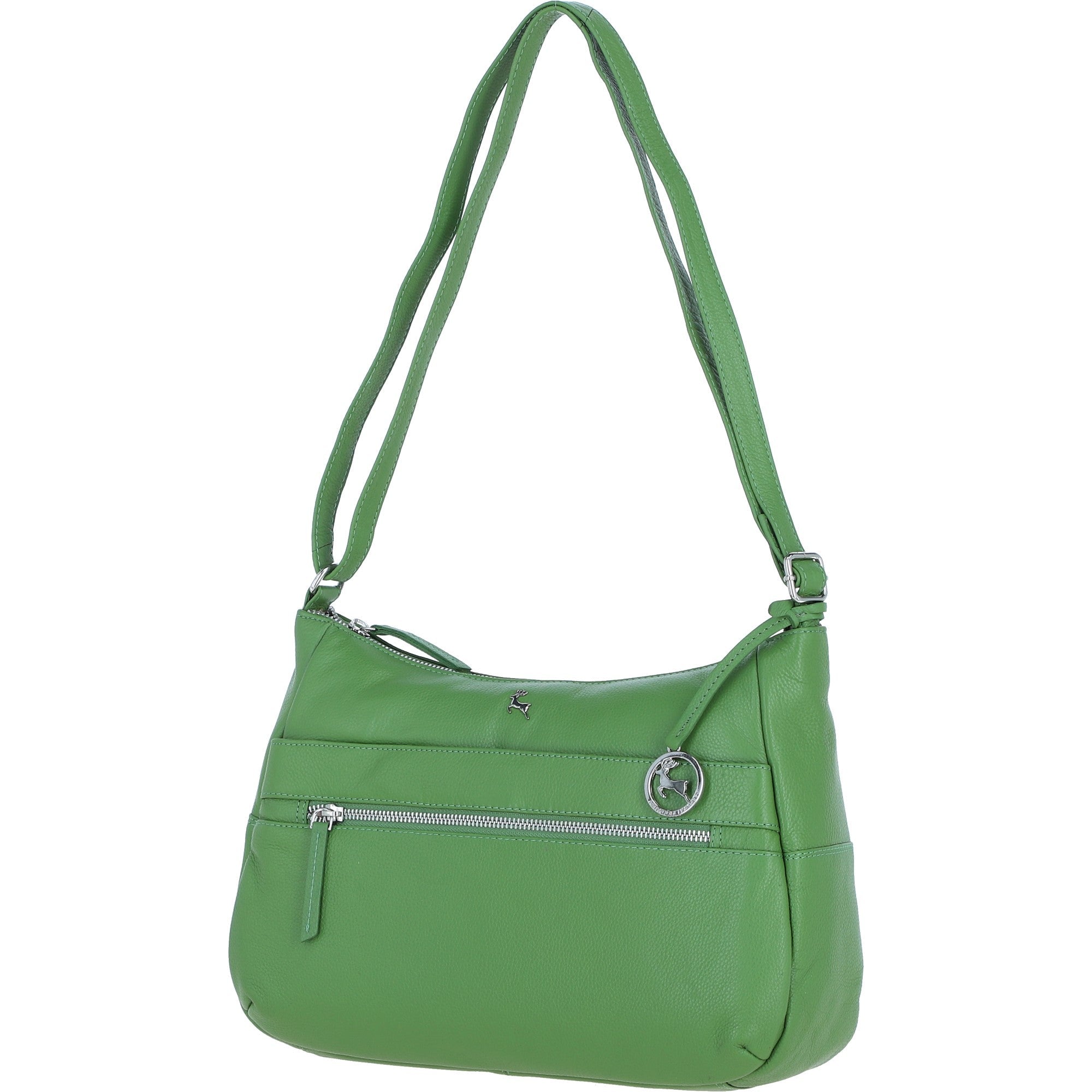 Leather Shoulder Bag with Zip & Magnetic Pocket Fern: Meath