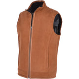 Men's Leather Sheepskin Gilet Whisky/black: KE YELEK 1