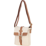 Fenland Canvas & Leather Crossbody Bag Tan/cream: FEN-753