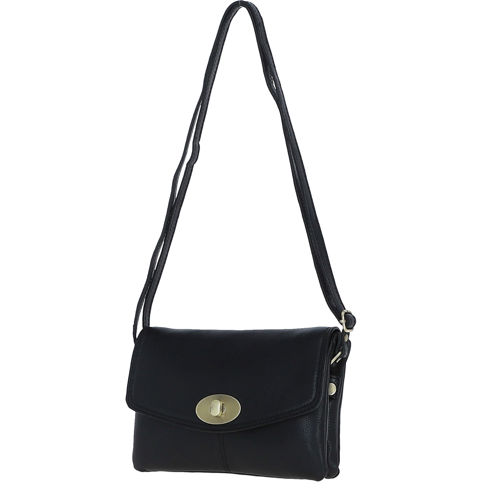 Elegant Ashwood Leather Crossbody Bag Black: M-82