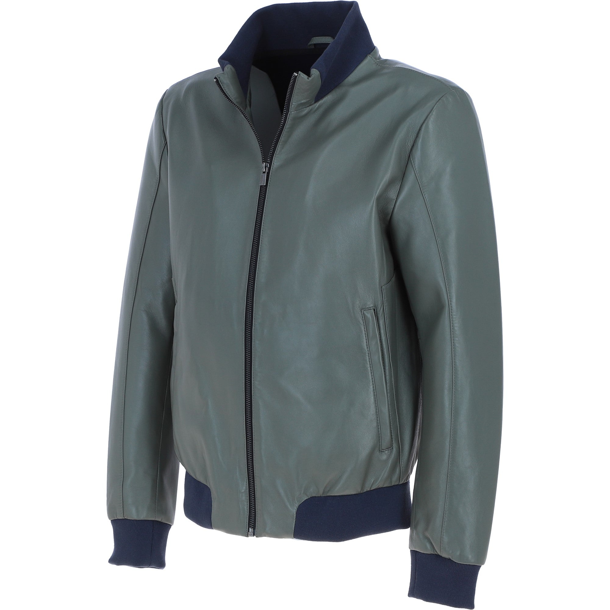 Ashwood Leather Men’s Modern Bomber Jacket Green: 162176