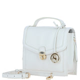 Compact Ashwood Handbag with Detachable Crossbody Strap White: Y-54