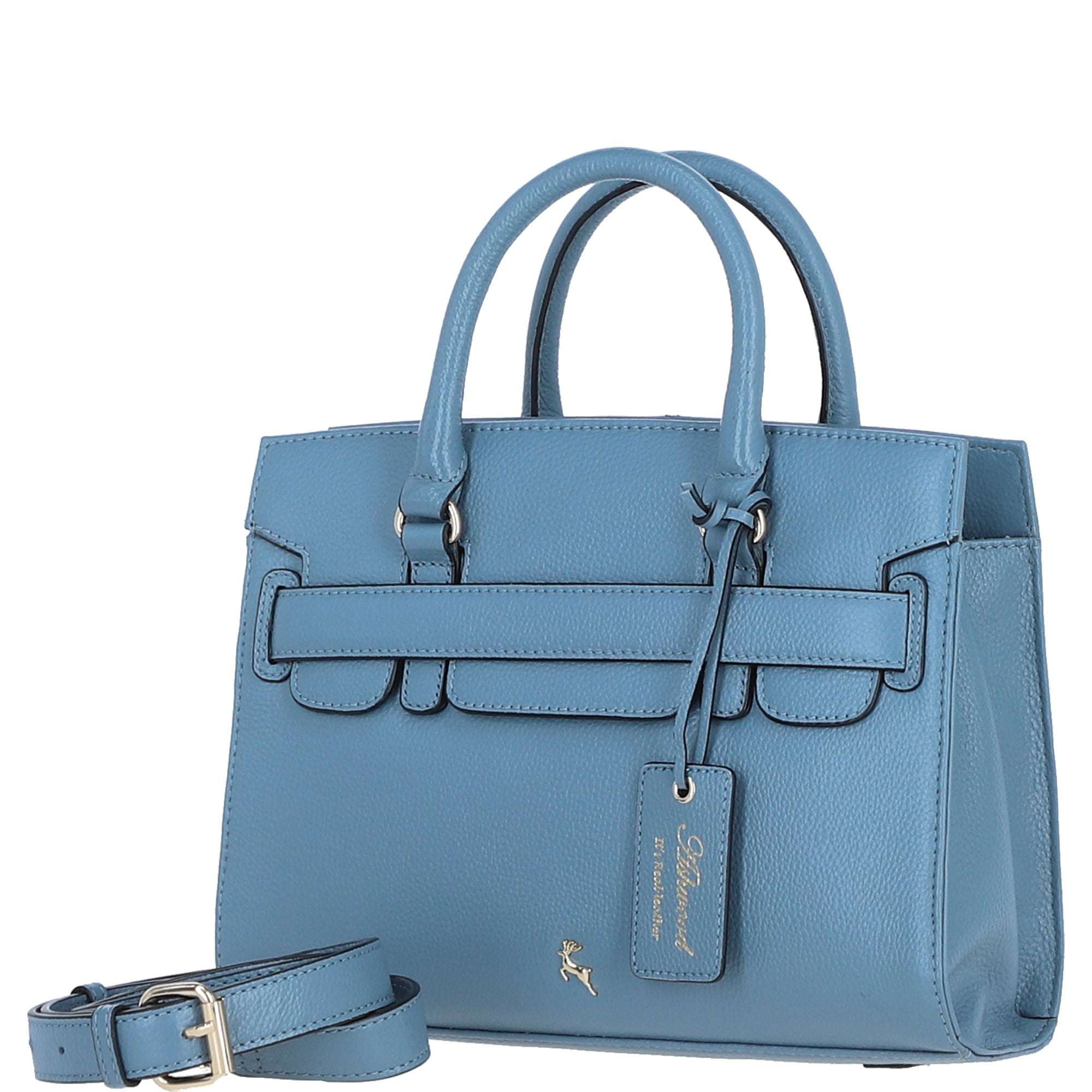 Ashwood Leather Handbag with Detachable Crossbody Strap Denim: 64747