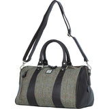 Ashwood Leather & Harris Tweed® Cloth Doctor Holdall Brown/Green: TW-46-09-BG
