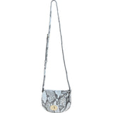 Real Leather Saddle Crossbody Bag Snake: 63753