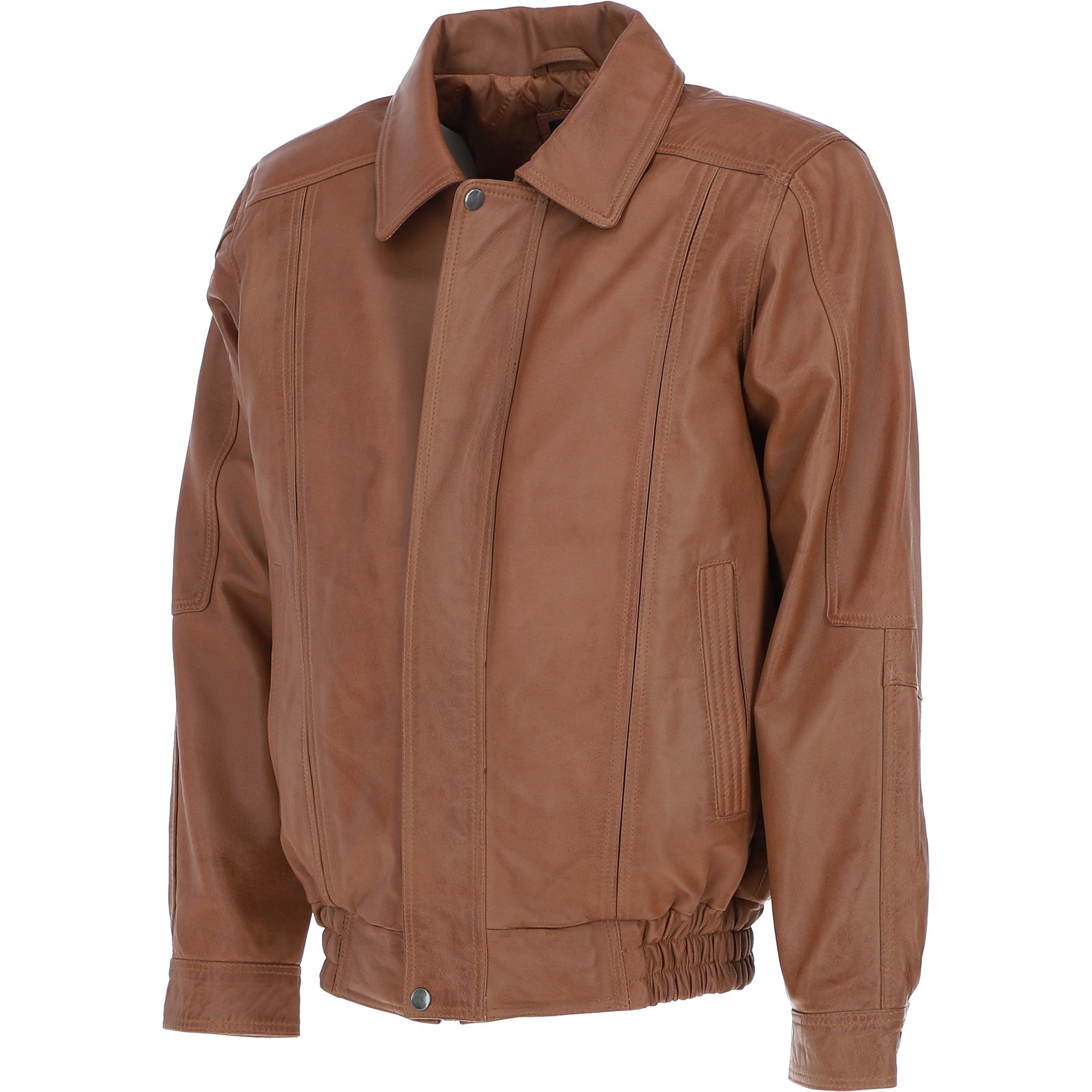 Men's Real Leather Brando Bomber Jacket Tan: AWM-601