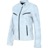 Leather Biker Jacket White: G 2131
