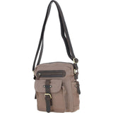 Fenland Canvas & Leather Crossbody Bag Mud/grey: FEN-752