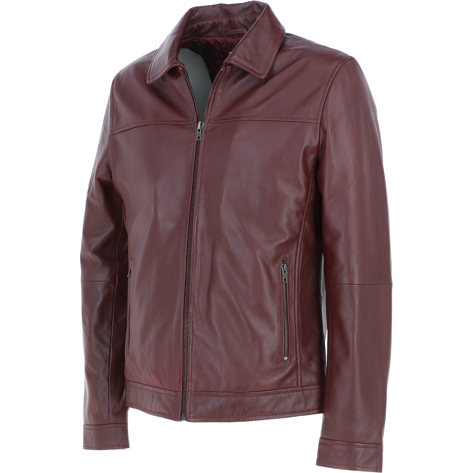 Ashwood Leather Brando Jacket Burgundy: AMJ-91