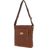 Unisex Michigan Leather Body Bag Cognac : M-69