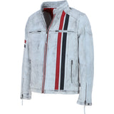 Leather Biker Jacket White: 2483