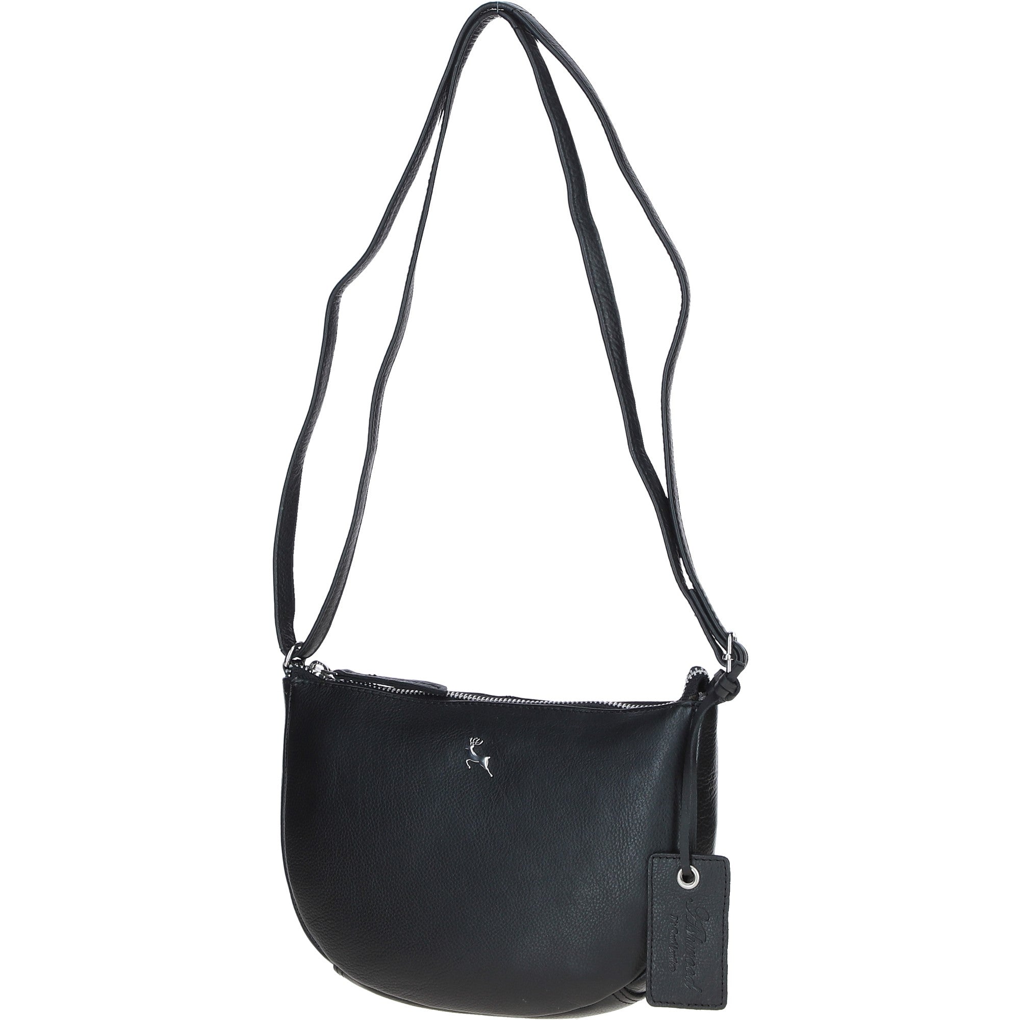 Elegant Leather Crossbody Bag Black: Galway