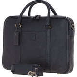 Mens Leather Laptop Messenger Bag Black: JOE