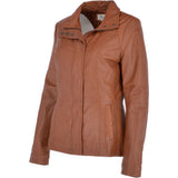 Womens Leather Jacket Tan/ nap: AWL-529
