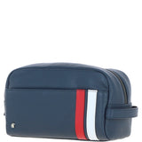 Gabicci Leather Washbag With Striped Navy: GB-64953