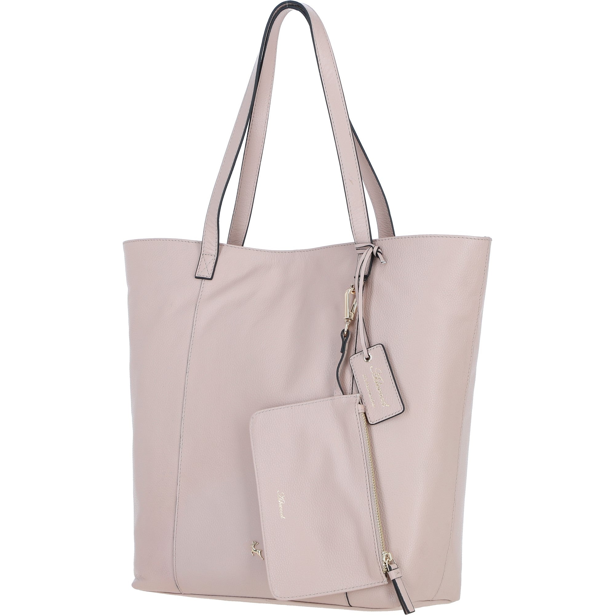 Ashwood Leather Shoulder Bag with Detachable Pouch Beige: 64454
