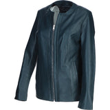 Ladies Ashwood Leather Casual Jacket Navy: AWL-881