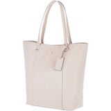 Women's Large Leather Shopper Tote Bag Panna Cota Cream : 61911
