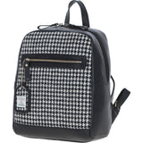 Authentic Ashwood Leather & Harris Tweed® Cloth Backpack Black/White: TW-28-12-BW