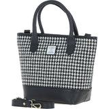 Ashwood Leather & Harris Tweed® Cloth Large Grab Bag Black/White: TW-64-12-BW