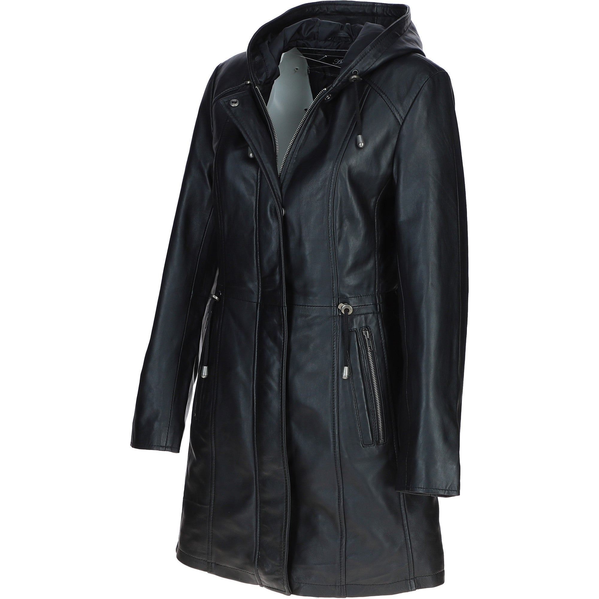 Stylish Ashwood Leather Ladies Three Quarter Jacket Black: Emilia