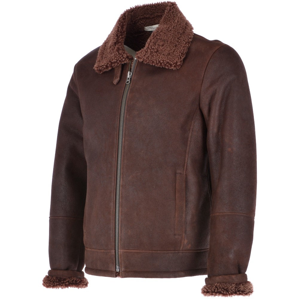 Sheepskin Leather Flying  Jacket  Brown: KE 5037