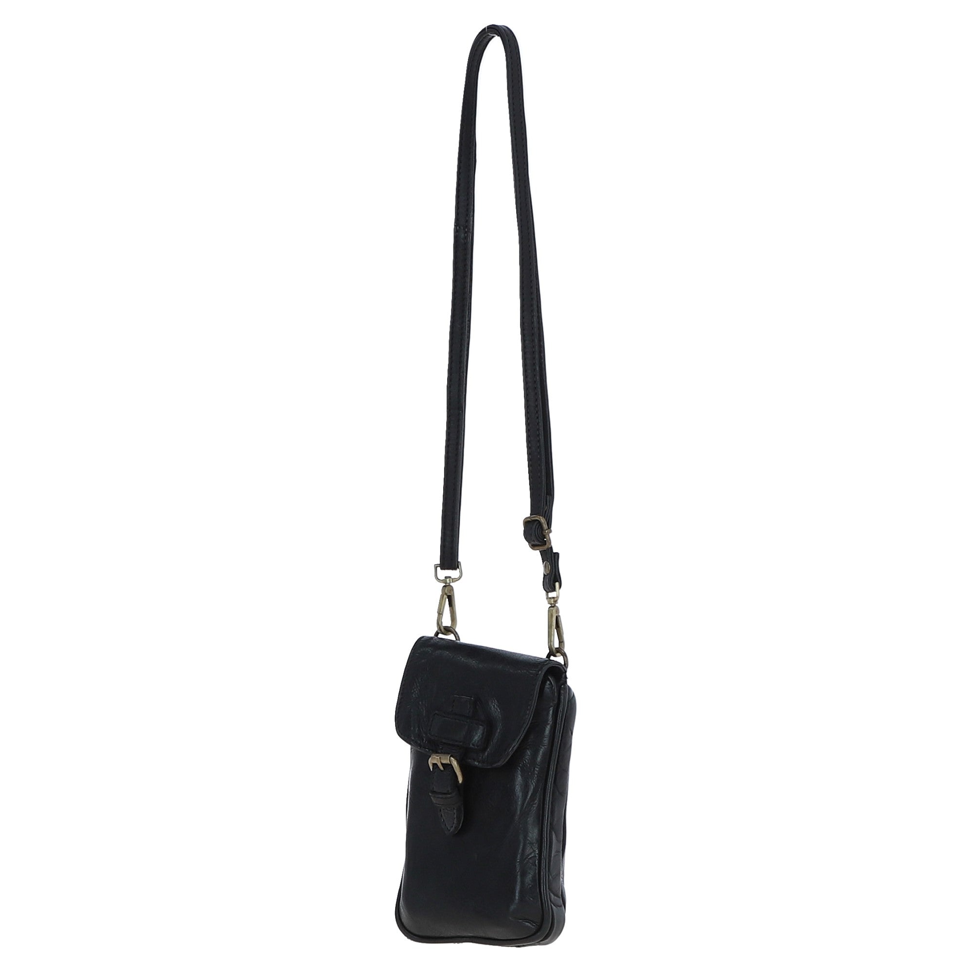 Ashwood Leather Crossbody Smart Phone Bag Black: D-99