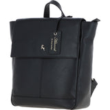 Ashwood Real Leather Flapover Backpack Black: 64257