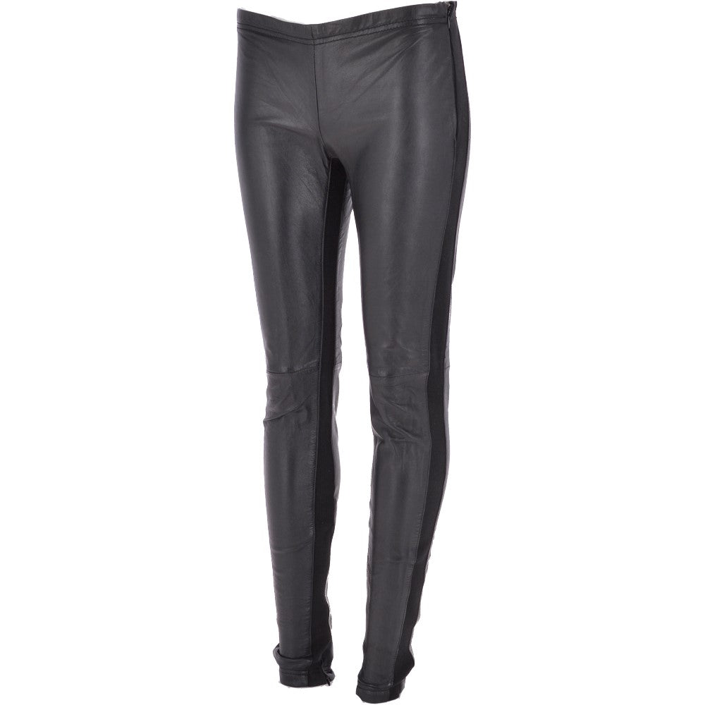 Skinny Fit Leather And Lycra Leggings Black: LEATHER LEGGINGS